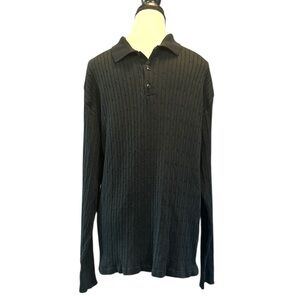 Claiborne Men's Black Ribbed Long Sleeve Sweater